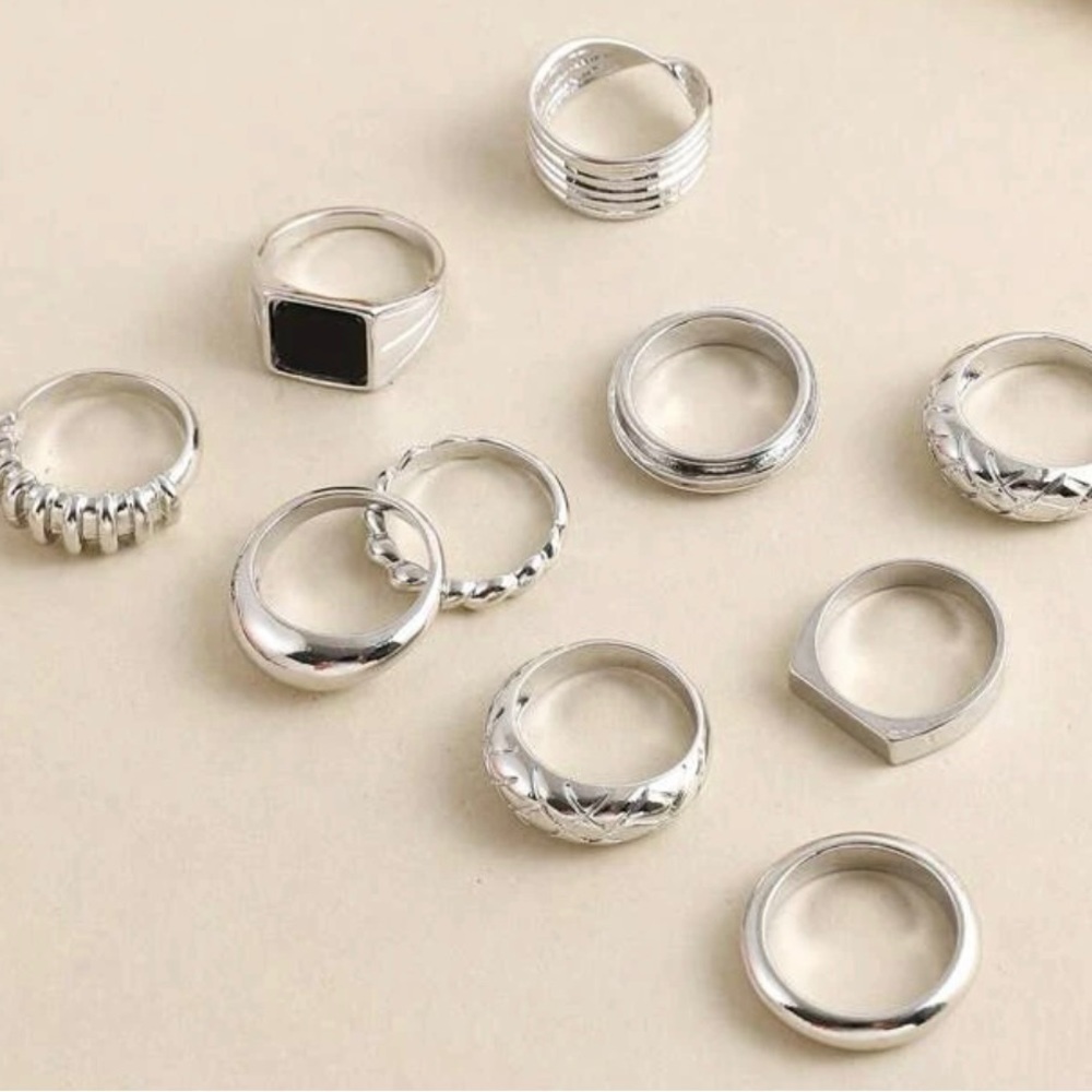 Rings 10 piece Textured